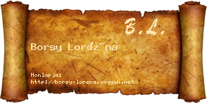 Borsy Loréna névjegykártya